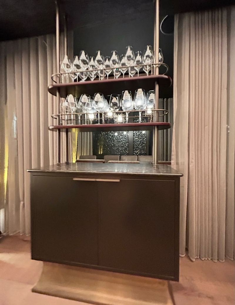 Bespoke back-bar joinery wrap by Lauryn Jaime Ltd