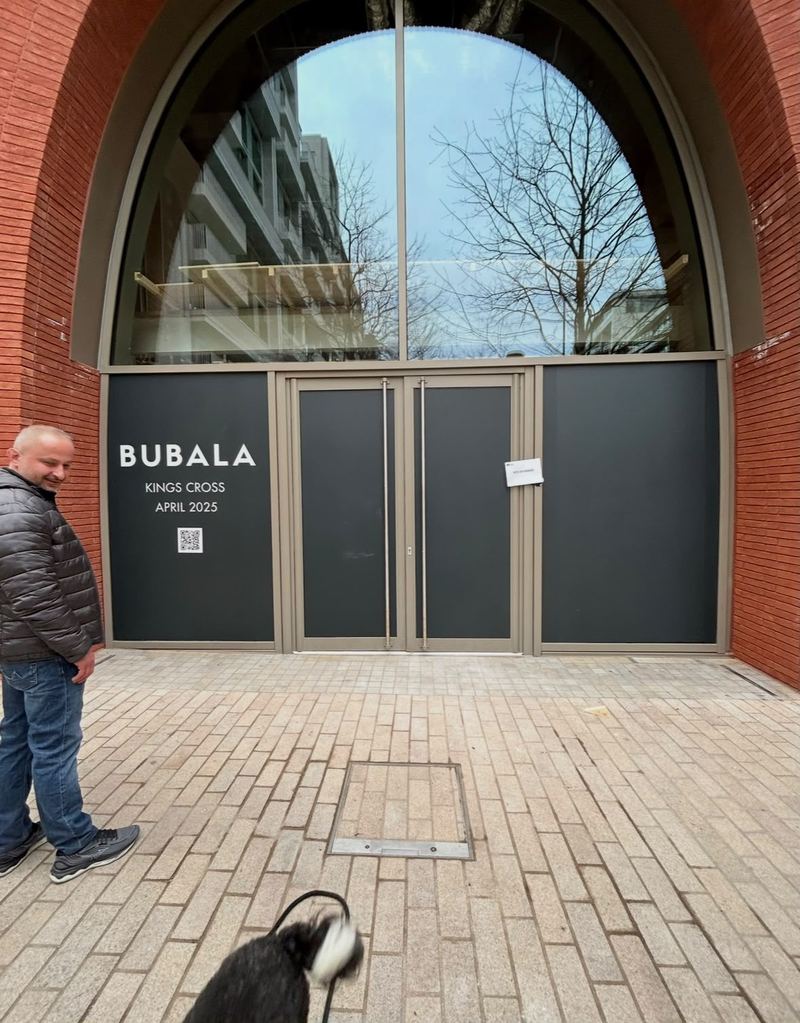 Bubala Kings Cross restaurant entrance signage by Lauryn Jaime Ltd
