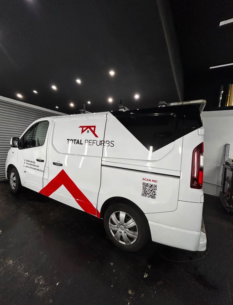 Total Refurbs van part wrap by Lauryn Jaime Ltd